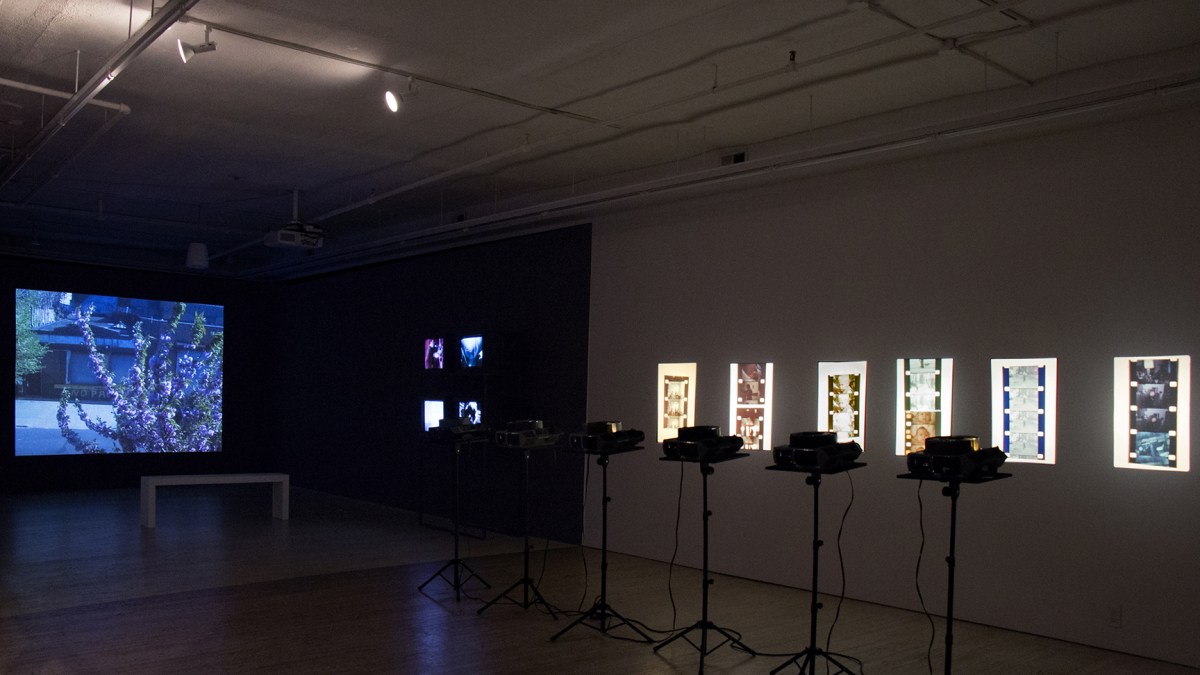 Installation View "Jonas Mekas: A small table, with a bottle of wine, garlic, sausage, bread," Dec 8 - Jan 21