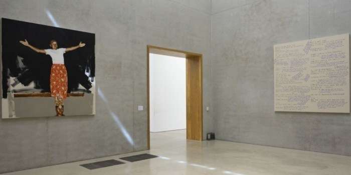 Installation view: Meleko Mokgosi: Your Trip to Africa Pérez Art Museum Miami, 2020-21. © Meleko Mokgosi. Courtesy the artist and Jack Shainman Gallery, New York. Photo: Oriol Tarridas