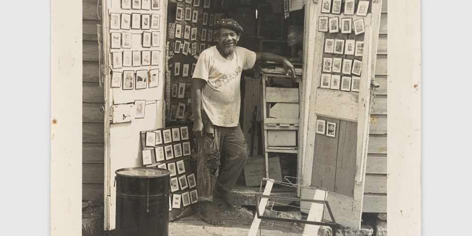 Image: Frank Walter outside his photo studio, Antigua, 1990s. © The Family of Frank Walter and Barbara Paca