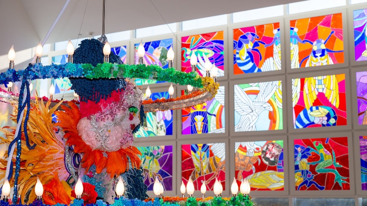 Installation view of Raúl de Nieves: and imagine you are here at the Baltimore Museum of Art, November 2023. Photo by Mitro Hood.