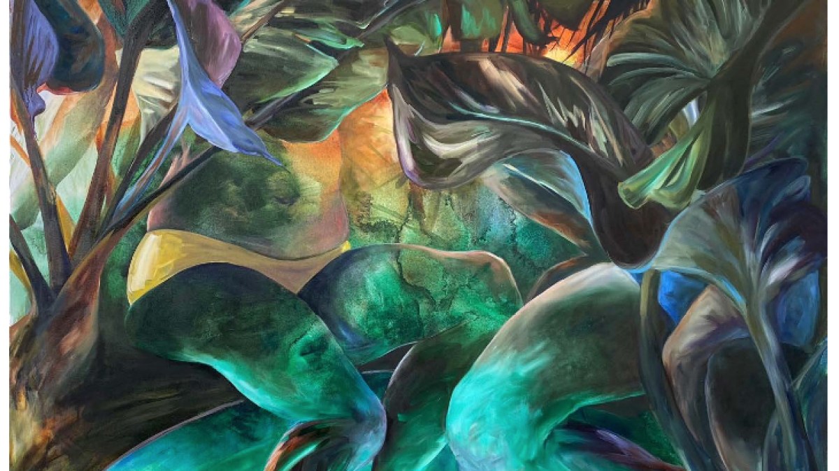 Virginia Broersma,
Turn On, Tune In, and Drop Out, 2023
Oil and acrylic on canvas
84 x 66 inches
213.4 x 167.6 cm.