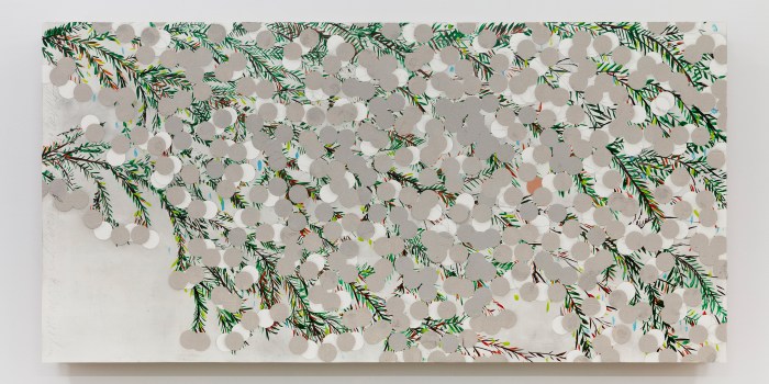 Donald Sultan, Gray Mimosa with Anomaly July 29 2024, 2024.