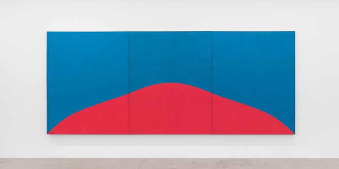 MARCIA HAFIF (USA. b. 1929, d. 2018)  Italian Painting: 178 December 1967, 1967 acrylic on canvas, triptych overall: 78-3/4 x 189 inches.