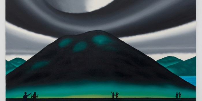 Roger Brown, Couple Progressing Towards Mount Rincon, 1997. © The School of the Art Institute of Chicago and the Brown Family.