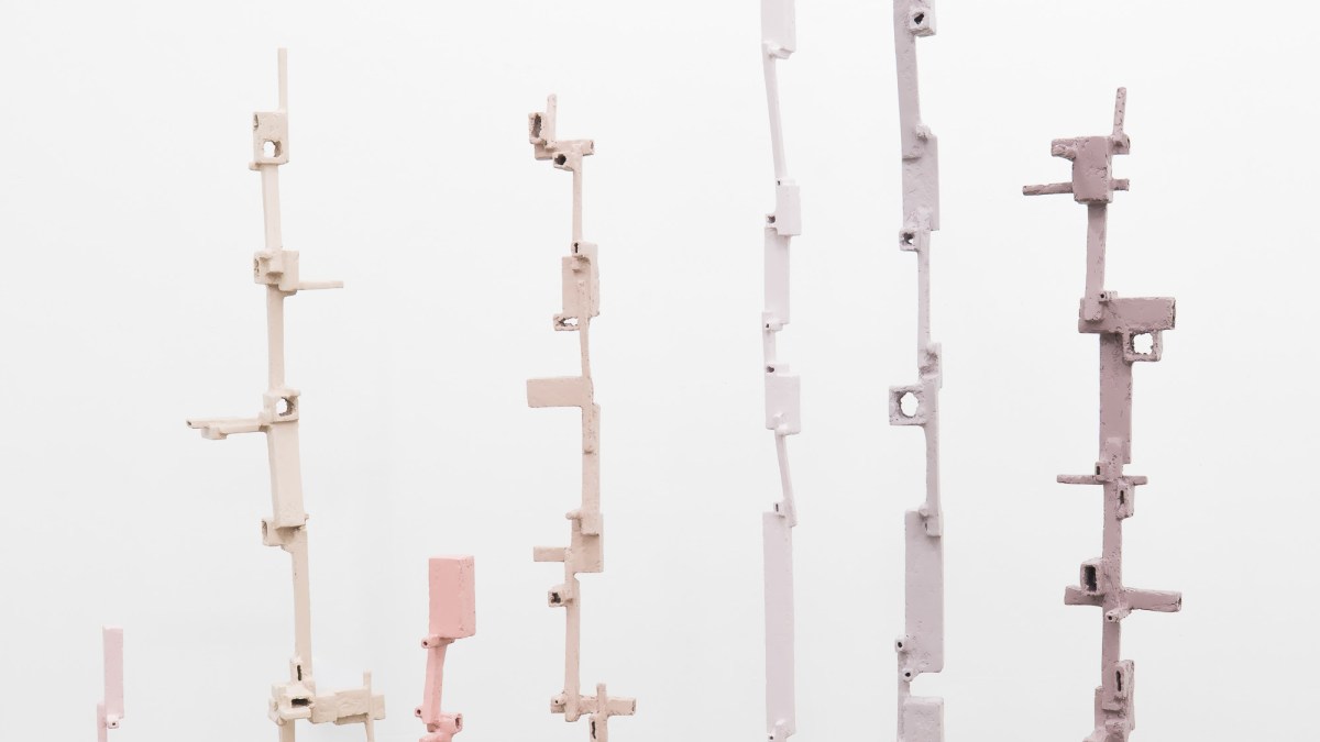 Molly Larkey | Cyborg Sculptures | Mild steel, stucco, acrylic paint. Copyright the artist. Photo by Eli Rosales.