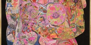 Niki de Saint-Phalle, Pink Lady, 1964. Oil and collage of pastel, ink, pencil, enamel, photograph, photomechanical reproduction, and ink stamp on paper on canvas; 78 3/4 x 59 1/8 in. (200 x 150 cm). Gift of Joseph H. Hirshhorn, 1966. Photo. Lee Stalsworth.