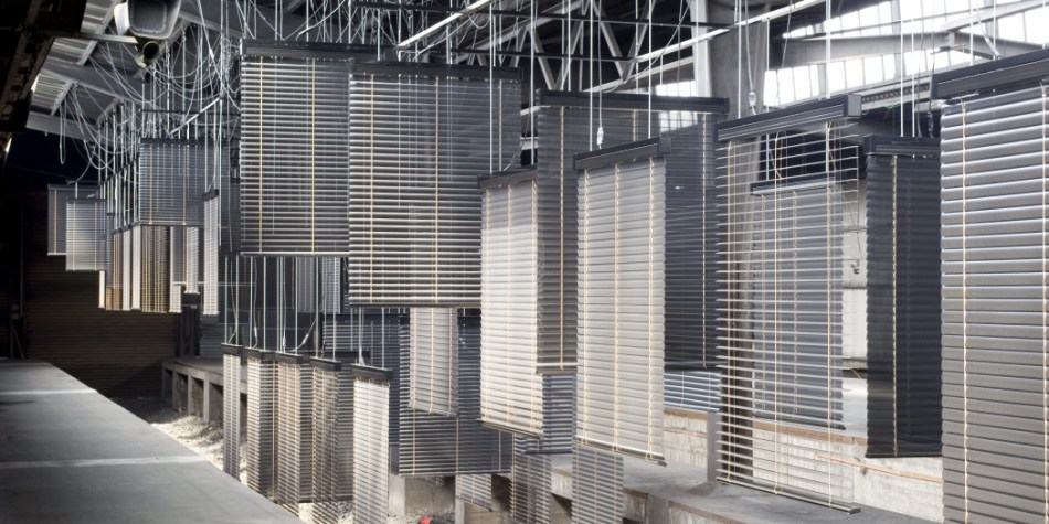 Haegue Yang, "Approaching: Choreography Engineered in Never-Past Tens", 2012. Documenta, installation view, Kassel, Germany, 2012. Photo: Nils Klinger
 
