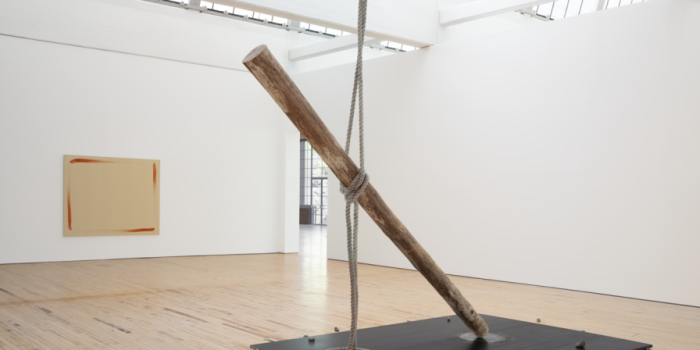 Lee Ufan, "From Line", 1978, and "Relatum", 1974/2019. "Lee Ufan", installation view, Dia Beacon, New York, 2026–27. © Lee Ufan/Artists Rights Society (ARS), New York. Photo: Bill Jacobson Studio, New York