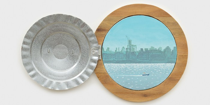 Masamitsu Shigeta, Porthole, 2026, Oil on canvas with custom frame,15 inches diameter (when closed).